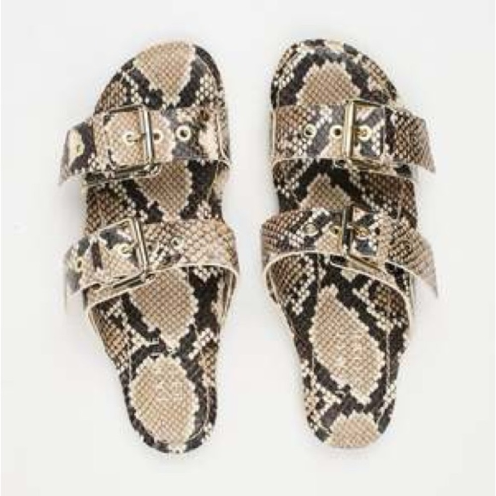 NEW Jamie Haller Double Buckle Slide  Taupe (sz 36)
